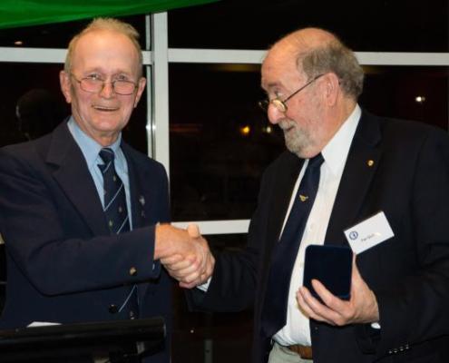 2016 Pat Quilty AM receiving his Phillip Law Medal from Neil Brandie