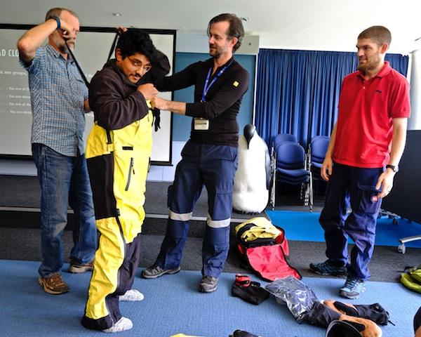 Trying on clothing during training