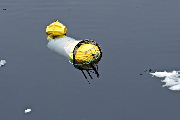 The whale sound recorder ready to be retrieved