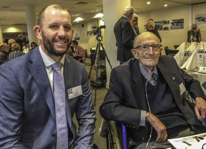 8_2019 Mawson 65th Anniversary Celebration_Dinner L-R Graeme & Bruce Cook
