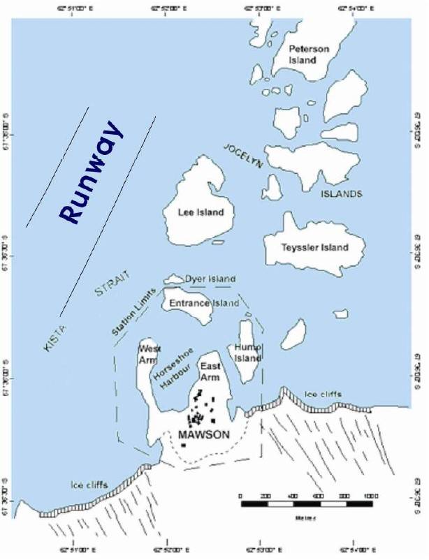 RAAF Base Mawson Hanger Runway Map