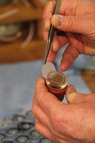 Removing filter paper with organisms