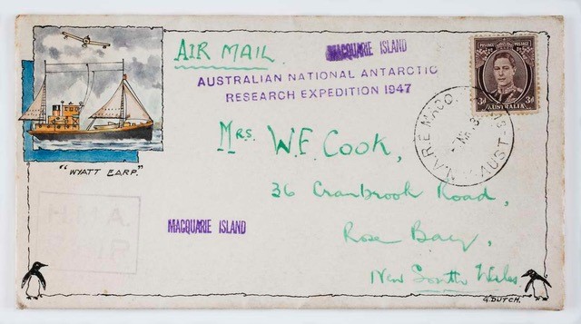 Wyatt Earp stamped cover from Macquarie Island Wyatt Earp stamped cover from Macquarie Island