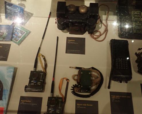 Field communications equipment display at Tasmanian Museum and Art Gallery