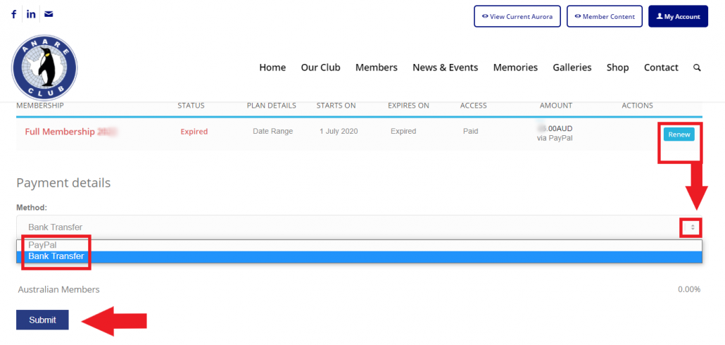 Profile Subscriptions Payment Options Expired