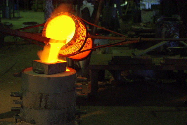 Crucible ready to pour for the RSV Nuyina Bell RSV Nuyina Bell