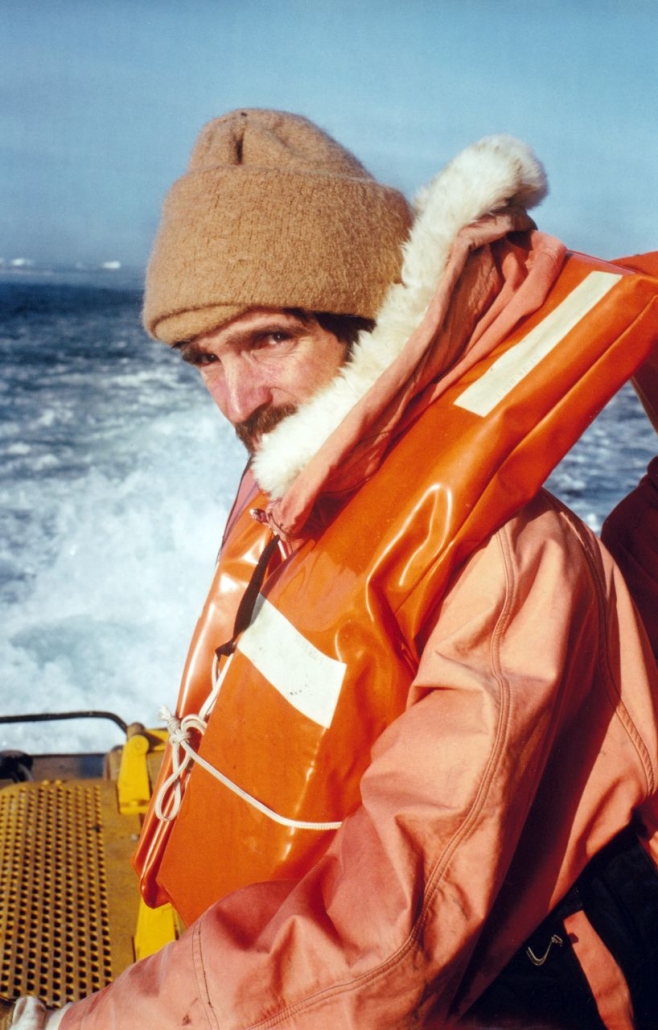 Ian Marchant in LARC, Davis Station, 1994