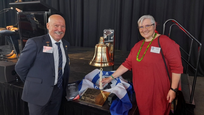 RSV Nuyina Bell George Friend and Dr Barbara Frankel